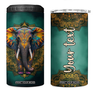 Mandala Tribal Elephant 4 in 1 Can Cooler Tumbler Personalized TS04 One Size: 16 oz Multicolor Print Your Wear