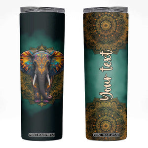 Mandala Tribal Elephant Skinny Tumbler Personalized TS04 Multicolor Print Your Wear