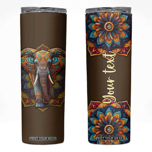 Mandala Elephant Skinny Tumbler Personalized TS04 Multicolor Print Your Wear