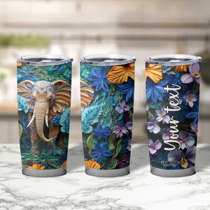 Elephant Paper Quiling Tumbler Cup Personalized TS04 Print Your Wear