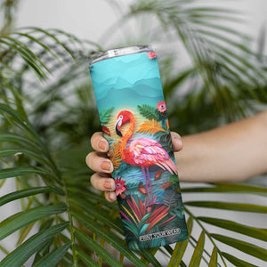 Flamingo Tropical Paper Quiling Skinny Tumbler Personalized TS04 Print Your Wear