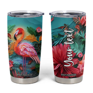 Flamingo Tropical Paper Quiling Tumbler Cup Personalized TS04 Multicolor Print Your Wear