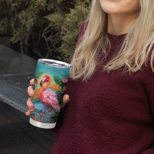 Flamingo Tropical Paper Quiling Tumbler Cup Personalized TS04 Print Your Wear