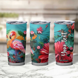 Flamingo Tropical Paper Quiling Tumbler Cup Personalized TS04 Print Your Wear