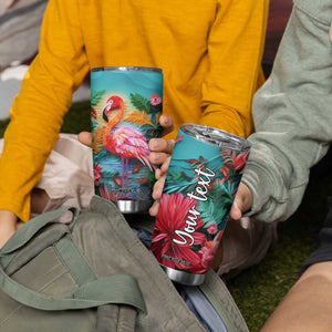 Flamingo Tropical Paper Quiling Tumbler Cup Personalized TS04 Print Your Wear