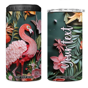 Flamingo Paper Quiling 4 in 1 Can Cooler Tumbler Personalized TS04 One Size: 16 oz Multicolor Print Your Wear