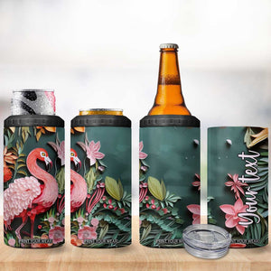 Flamingo Paper Quiling 4 in 1 Can Cooler Tumbler Personalized TS04 Print Your Wear