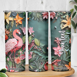 Flamingo Paper Quiling Skinny Tumbler Personalized TS04 Print Your Wear