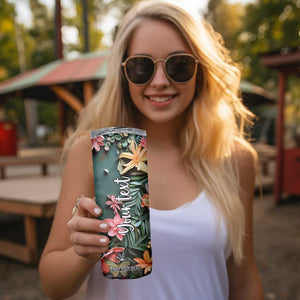 Flamingo Paper Quiling Skinny Tumbler Personalized TS04 Print Your Wear