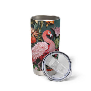 Flamingo Paper Quiling Tumbler Cup Personalized TS04 Print Your Wear