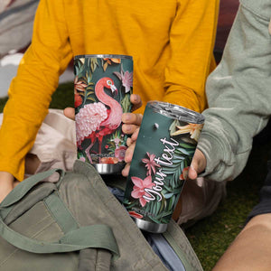 Flamingo Paper Quiling Tumbler Cup Personalized TS04 Print Your Wear