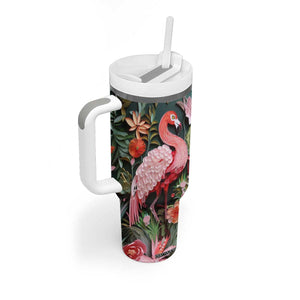 Flamingo Paper Quiling Tumbler With Handle Personalized TS04 Print Your Wear