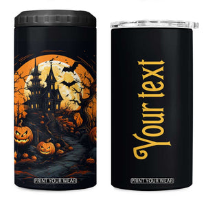 Autumn Halloween House 4 in 1 Can Cooler Tumbler Personalized TS04 One Size: 16 oz Multicolor Print Your Wear