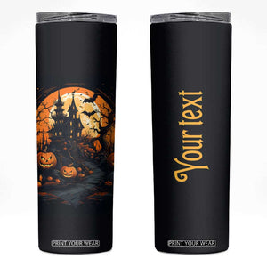 Autumn Halloween House Skinny Tumbler Personalized TS04 Multicolor Print Your Wear