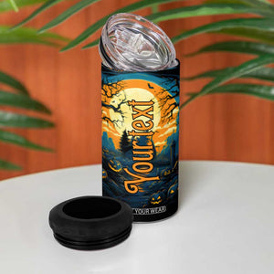 Autumn Halloween Horror House 4 in 1 Can Cooler Tumbler Personalized TS04 Print Your Wear
