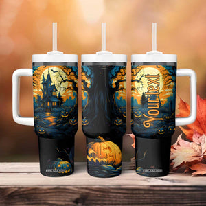Autumn Halloween Horror House Tumbler With Handle Personalized TS04 Print Your Wear