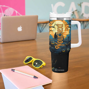 Autumn Halloween Horror House Tumbler With Handle Personalized TS04 Print Your Wear