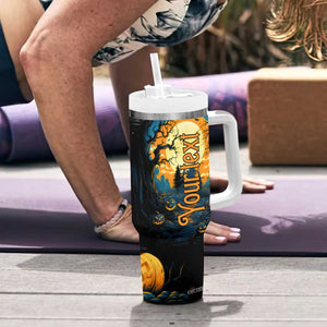 Autumn Halloween Horror House Tumbler With Handle Personalized TS04 Print Your Wear