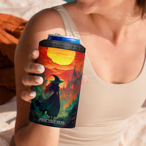 Witch Halloween Autumn 4 in 1 Can Cooler Tumbler Personalized TS04 Print Your Wear