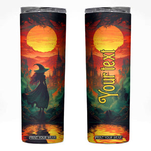 Witch Halloween Autumn Skinny Tumbler Personalized TS04 Multicolor Print Your Wear