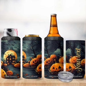Halloween Pumpkin 4 in 1 Can Cooler Tumbler Personalized TS04 Print Your Wear