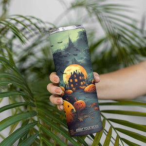 Halloween Pumpkin Skinny Tumbler Personalized TS04 Print Your Wear