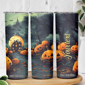 Halloween Pumpkin Skinny Tumbler Personalized TS04 Print Your Wear