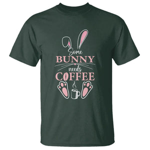 Easter Day T Shirt Funny Some Bunny Needs Coffee TS09 Dark Forest Green Printyourwear