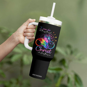 Christian Faith Tumbler With Handle I Can Do All Things Through Christ Who Strengthers Me TS09 Print Your Wear