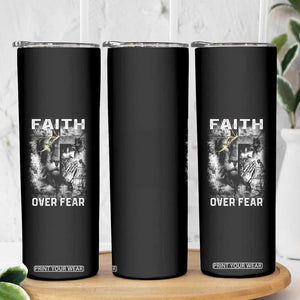 Christian Skinny Tumbler Faith Over Fear Jesus Lion TS09 Print Your Wear