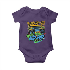 Raised On Old School Hiphop Baby Onesie TS09 Purple Print Your Wear