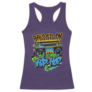 Raised On Old School Hiphop Racerback Tank Top TS09 Purple Print Your Wear