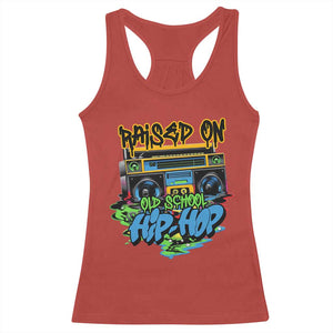 Raised On Old School Hiphop Racerback Tank Top TS09 Red Print Your Wear