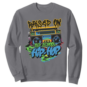 Raised On Old School Hiphop Sweatshirt TS09 Charcoal Print Your Wear