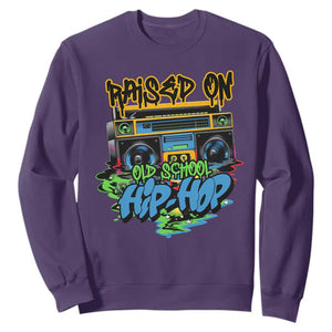 Raised On Old School Hiphop Sweatshirt TS09 Purple Print Your Wear