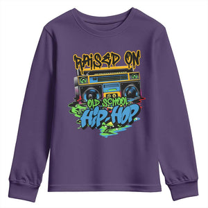 Raised On Old School Hiphop Youth Sweatshirt TS09 Purple Print Your Wear