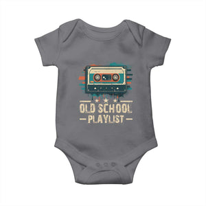 Old School Playlist Baby Onesie Retro Cassette Hip Hop Lover TS09 Charcoal Print Your Wear
