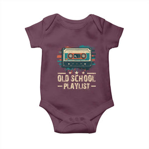 Old School Playlist Baby Onesie Retro Cassette Hip Hop Lover TS09 Maroon Print Your Wear