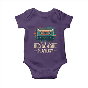 Old School Playlist Baby Onesie Retro Cassette Hip Hop Lover TS09 Purple Print Your Wear