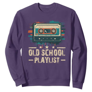 Old School Playlist Sweatshirt Retro Cassette Hip Hop Lover TS09 Purple Print Your Wear