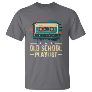 Old School Playlist T Shirt Retro Cassette Hip Hop Lover TS09 Charcoal Print Your Wear