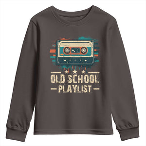 Old School Playlist Youth Sweatshirt Retro Cassette Hip Hop Lover TS09 Dark Chocolate Print Your Wear