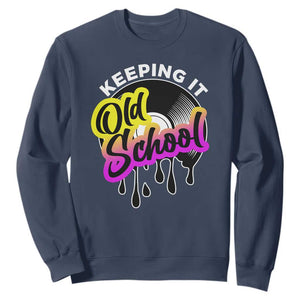 Hip Hop Keeping It Old School Sweatshirt TS09 Navy Print Your Wear