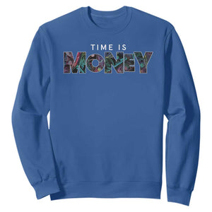 Time Is Money Sweatshirt TS09 Royal Blue Print Your Wear
