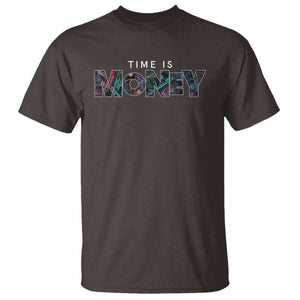 Time Is Money T Shirt TS09 Dark Chocolate Print Your Wear