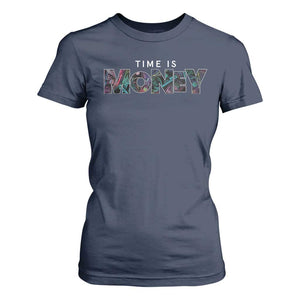 Time Is Money T Shirt For Women TS09 Navy Print Your Wear