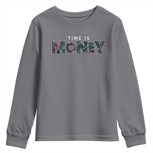 Time Is Money Youth Sweatshirt TS09 Charcoal Print Your Wear