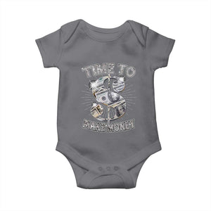 Time To Make Money Baby Onesie TS09 Charcoal Print Your Wear
