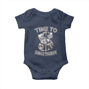 Time To Make Money Baby Onesie TS09 Navy Print Your Wear