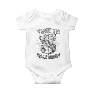 Time To Make Money Baby Onesie TS09 White Print Your Wear